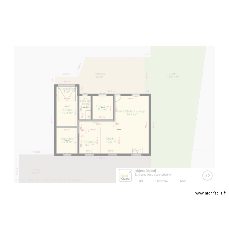 Maison du Cellier. Plan de 5 pièces et 101 m2