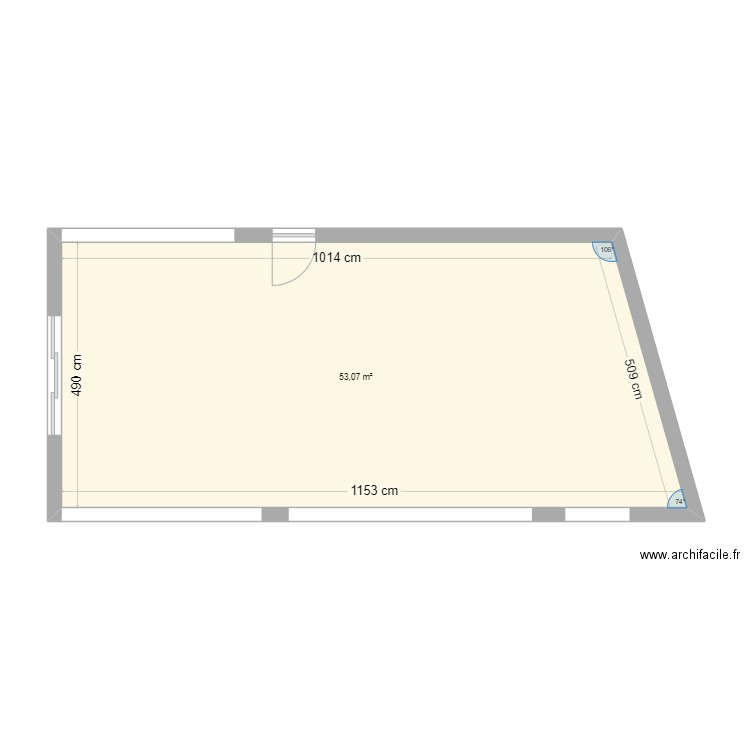 Cuisine Extérieur. Plan de 1 pièce et 53 m2