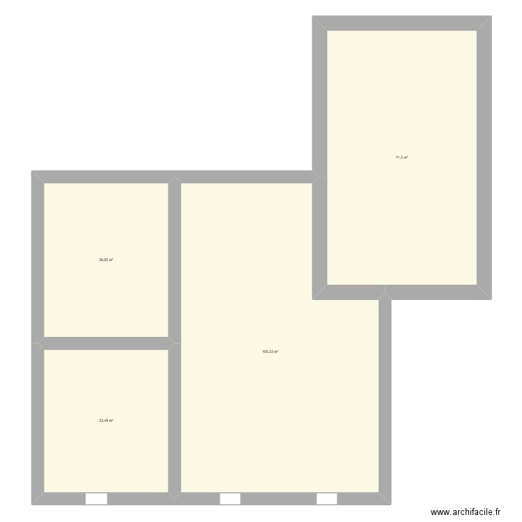 grange. Plan de 4 pièces et 241 m2