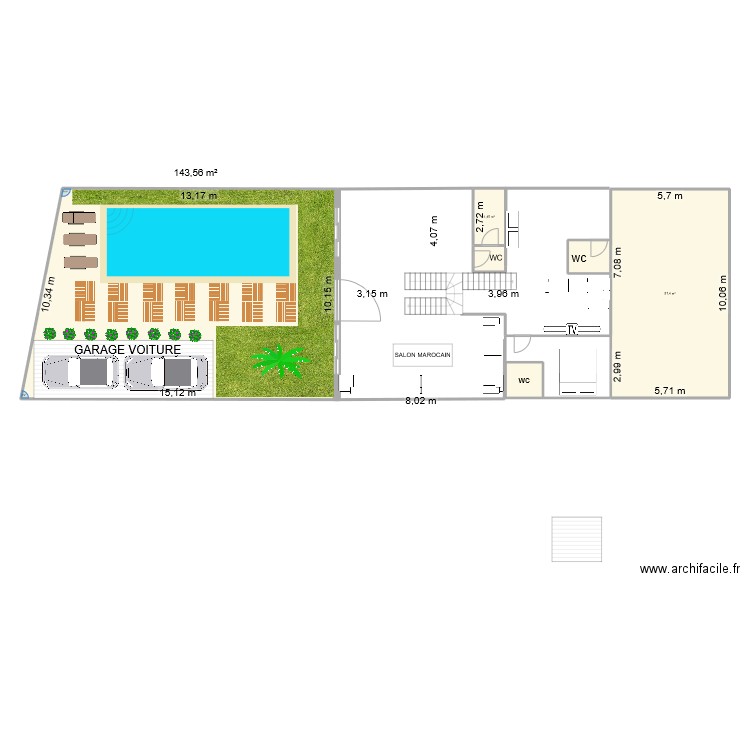 PLAN L ILIGH SOUS SOL. Plan de 6 pièces et 213 m2