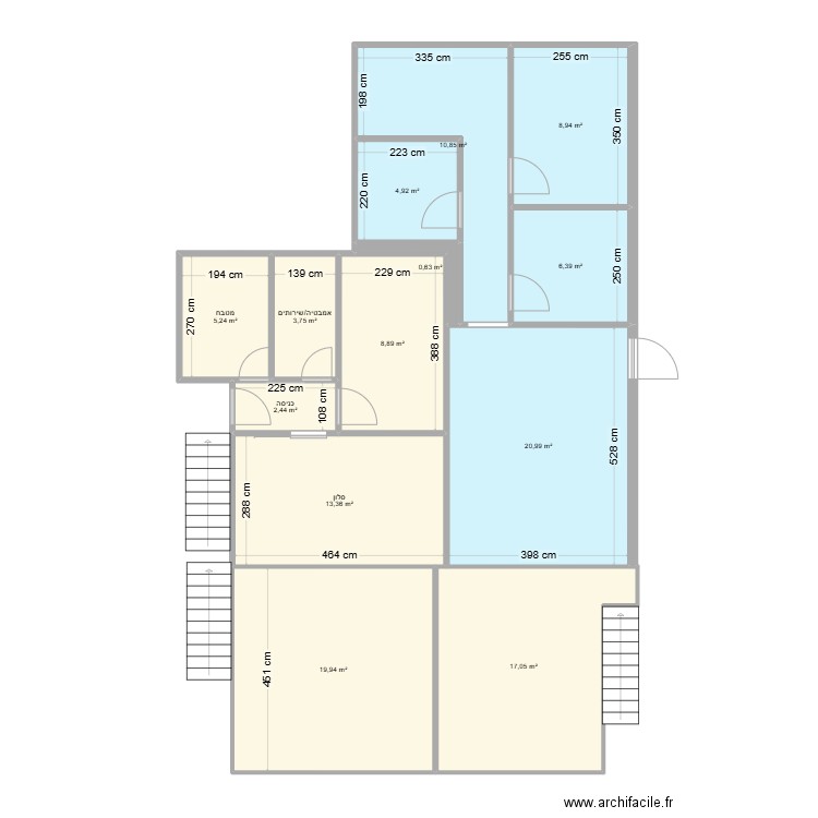 YOSSI14. Plan de 22 pièces et 204 m2