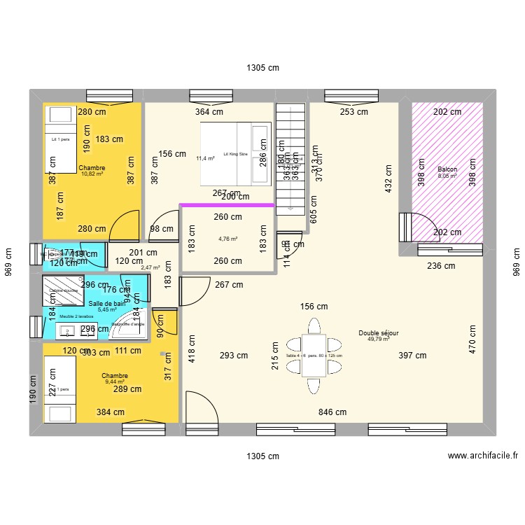 lucas clarisse. Plan de 10 pièces et 107 m2