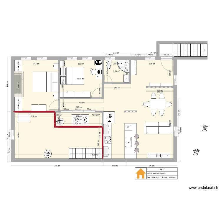 2Entrée extérieure 2214 Valcartier . Plan de 4 pièces et 92 m2