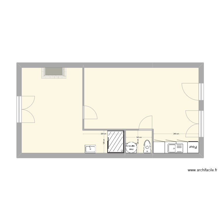 APPARTEMENT 2. Plan de 3 pièces et 42 m2