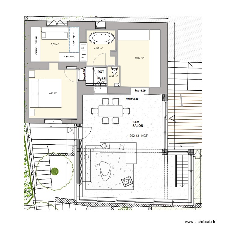 BP1. Plan de 5 pièces et 31 m2