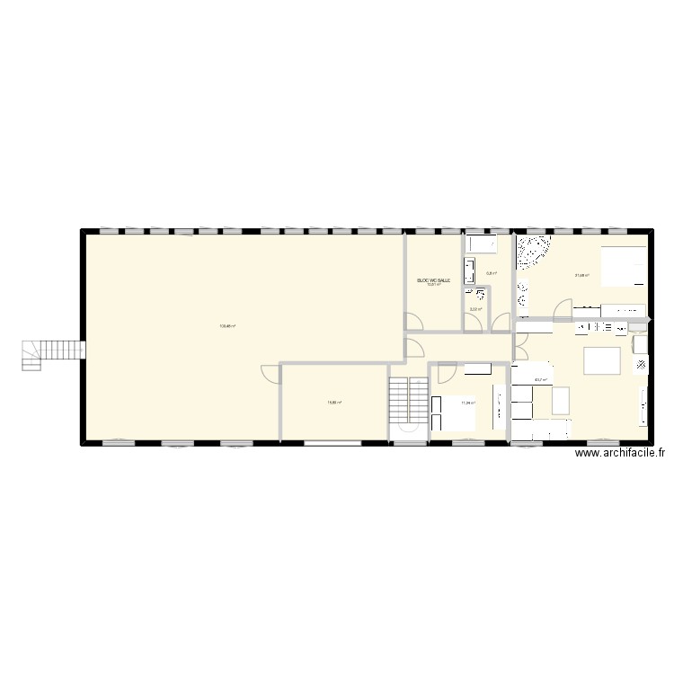 Acapulco + Réel. Plan de 8 pièces et 221 m2