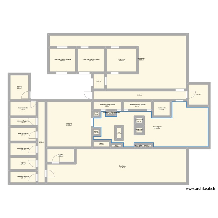 labo taf. Plan de 32 pièces et 264 m2