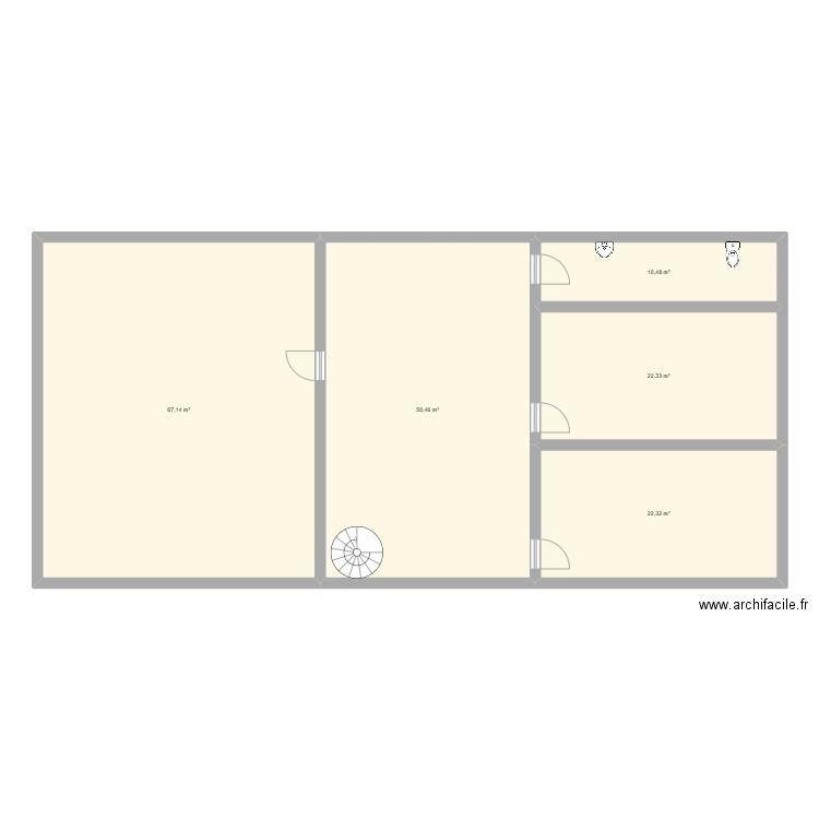 1er étage v1. Plan de 5 pièces et 173 m2