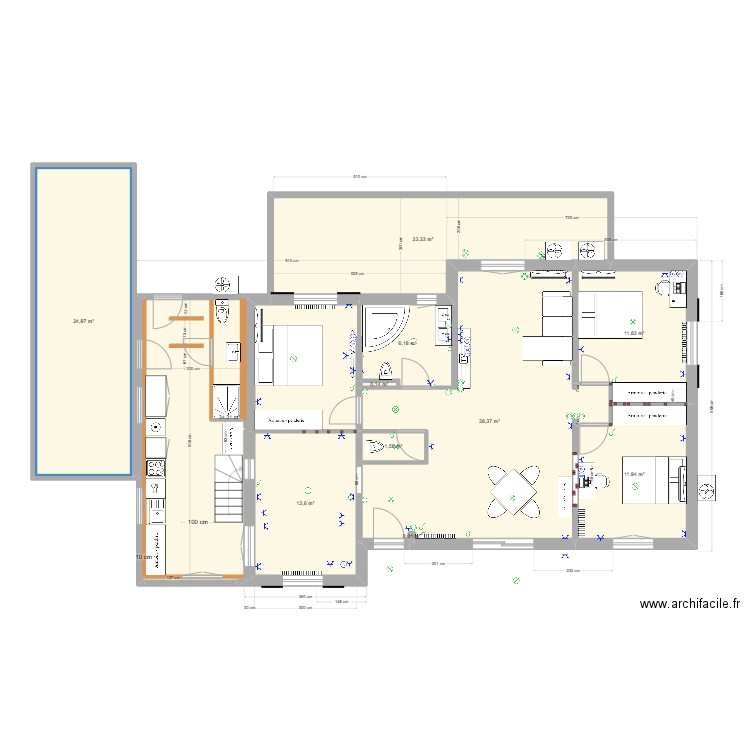 plan SP3C 18 08 2024. Plan de 11 pièces et 165 m2