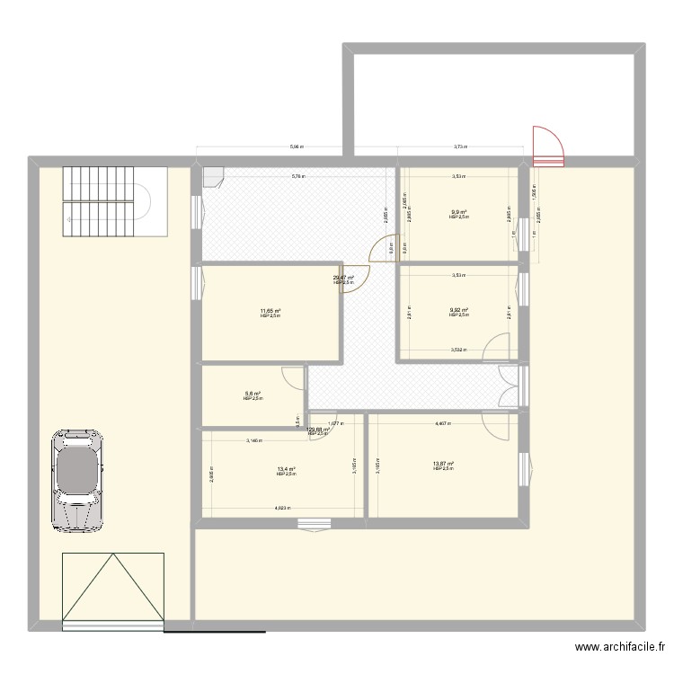 Maison Medea. Plan de 8 pièces et 223 m2