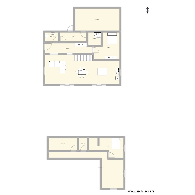 Projet 2. Plan de 11 pièces et 186 m2