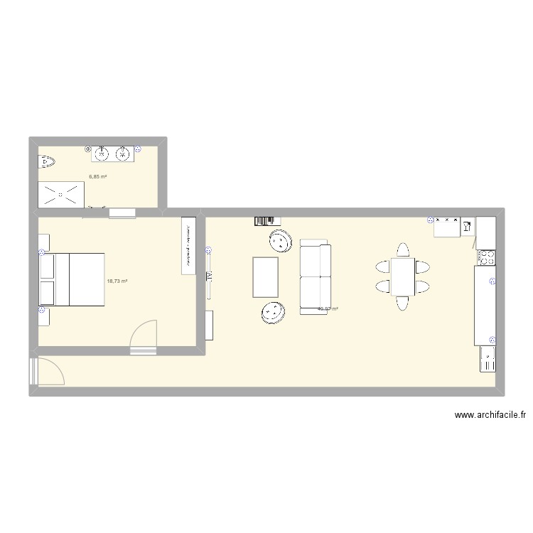 test . Plan de 3 pièces et 76 m2