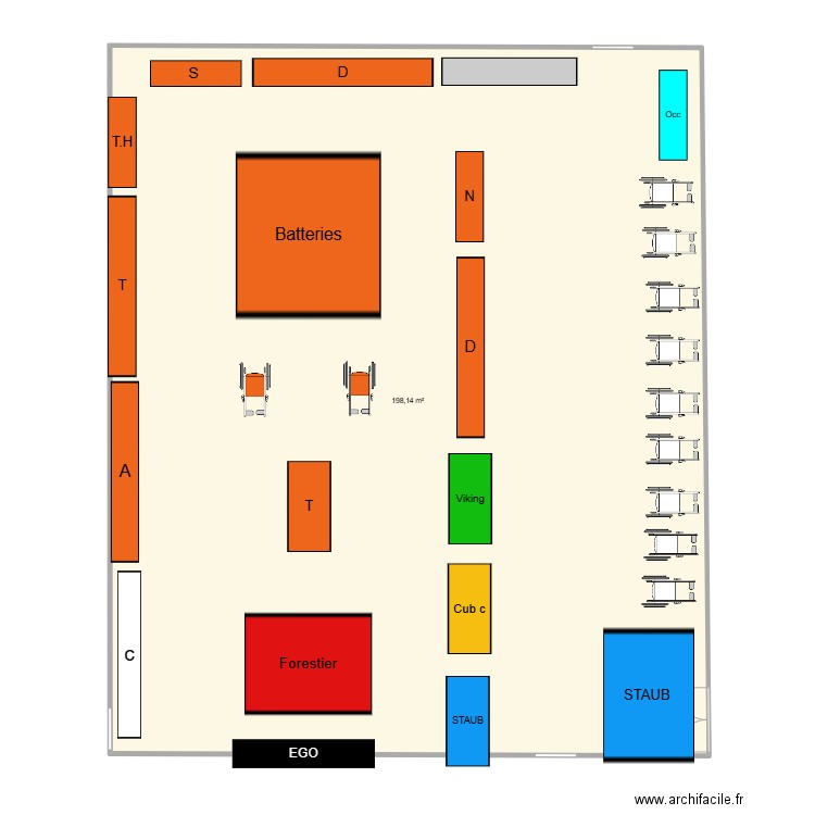 stihl. Plan de 1 pièce et 198 m2