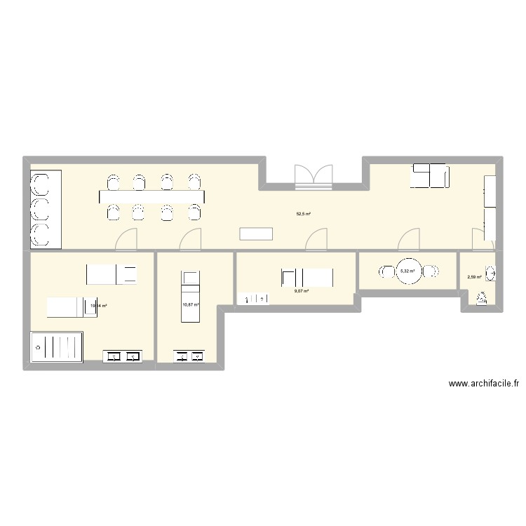 PLAN 102. Plan de 6 pièces et 100 m2