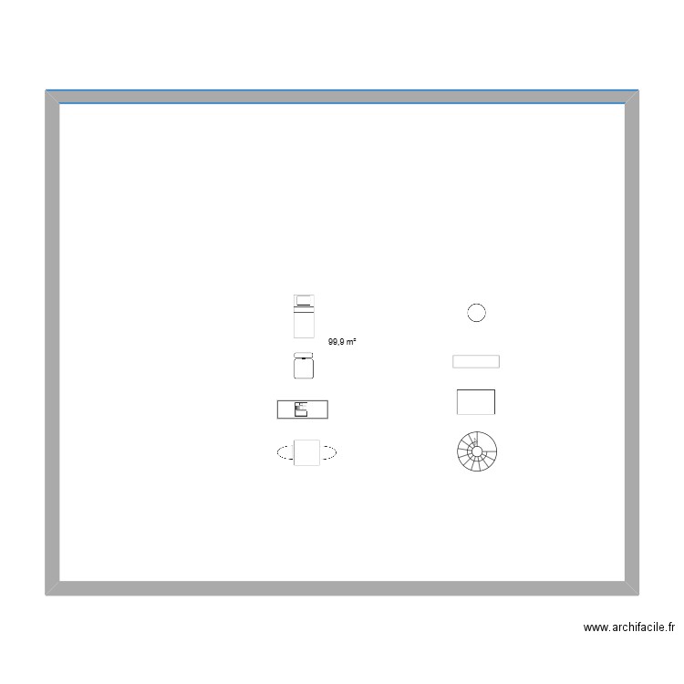 legende plan. Plan de 1 pièce et 100 m2