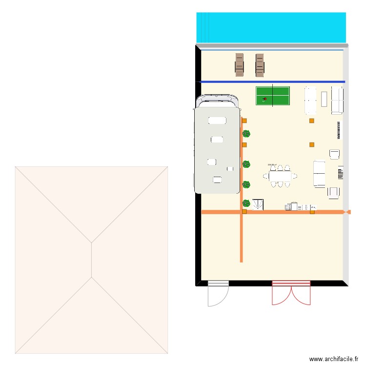 Grange. Plan de 1 pièce et 207 m2