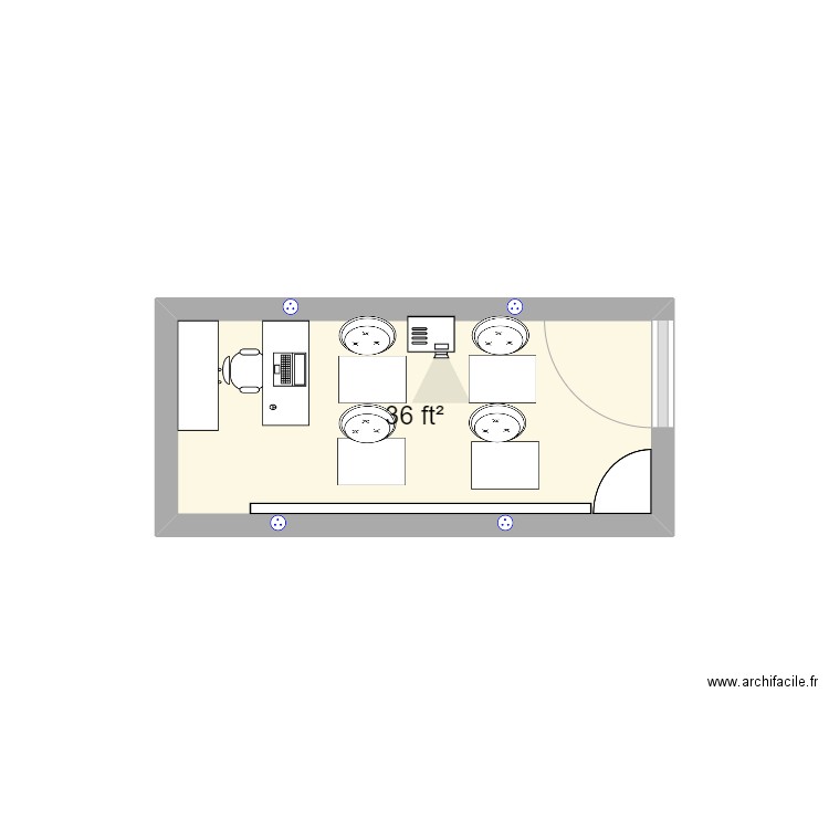 118. Plan de 1 pièce et 3 m2