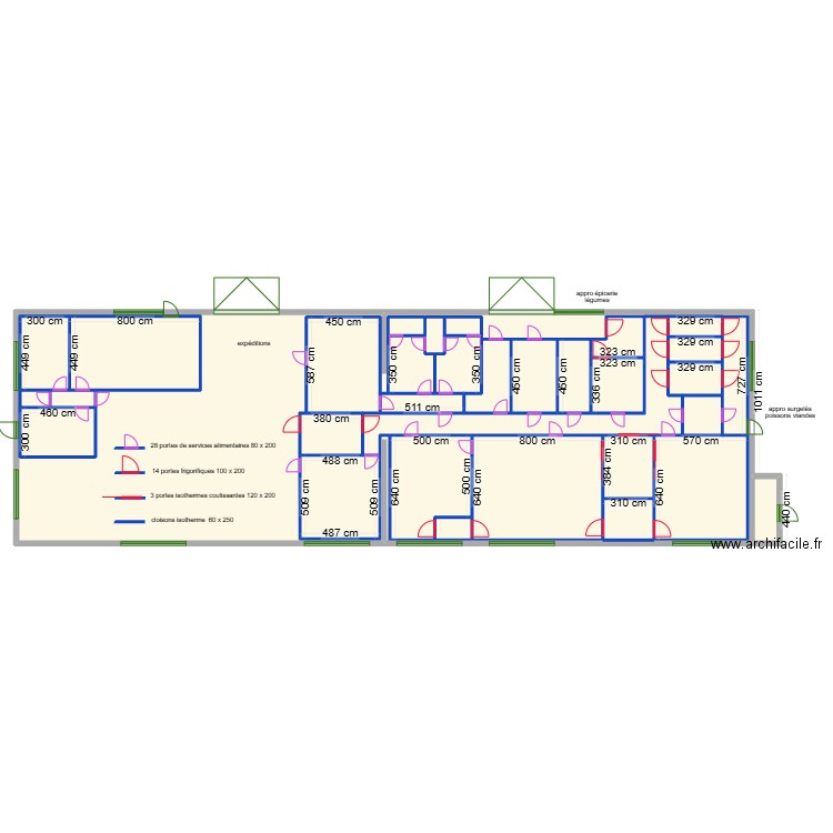 conserverie panneau frigo coté. Plan de 33 pièces et 1051 m2