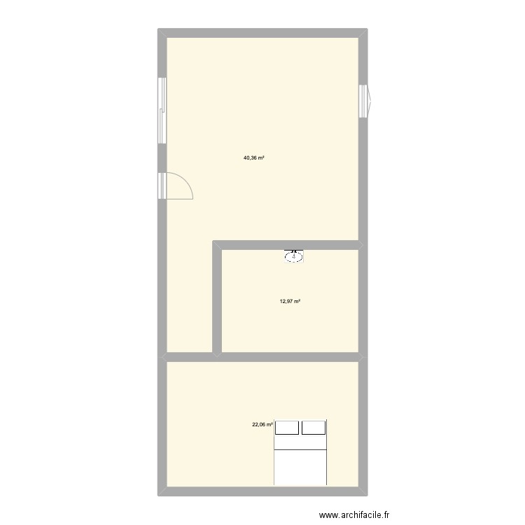 MAISON AUTOCONSTRUCTION. Plan de 3 pièces et 75 m2