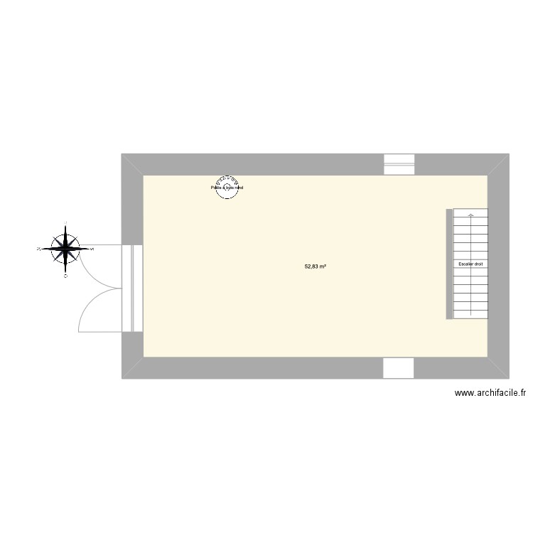 Esquiou1. Plan de 1 pièce et 53 m2