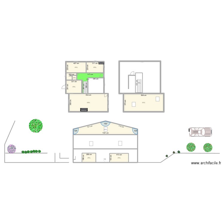 maison . Plan de 12 pièces et 153 m2