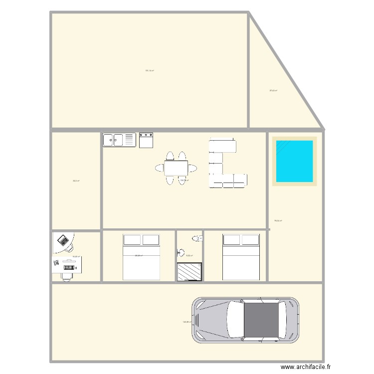 DROLEY. Plan de 9 pièces et 585 m2