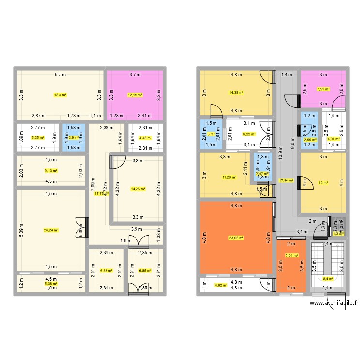 odiaoRDC3. Plan de 27 pièces et 254 m2