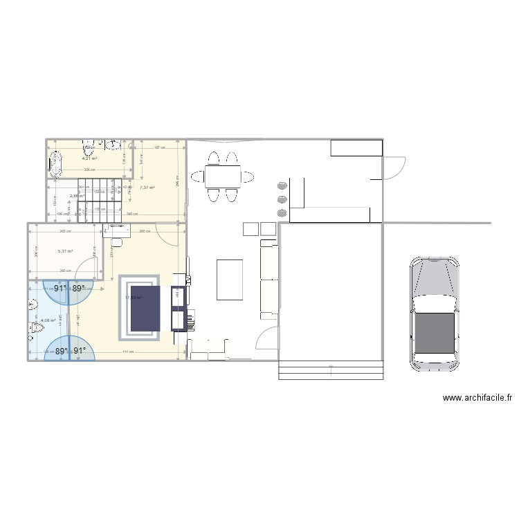 armo. Plan de 6 pièces et 42 m2