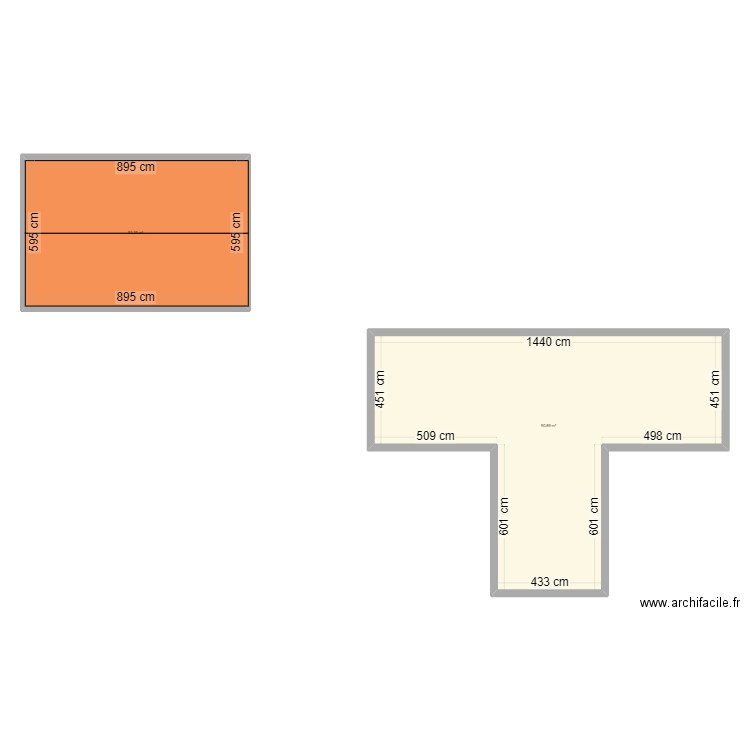 test. Plan de 2 pièces et 144 m2