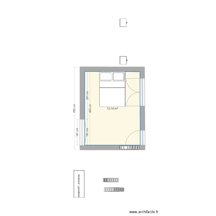 Maia. Plan de 1 pièce et 12 m2