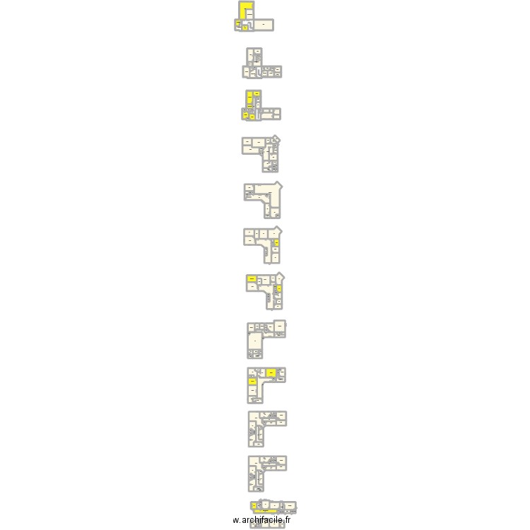 Les Caillouets. Plan de 206 pièces et 2551 m2