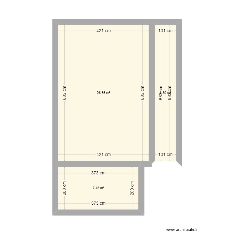 Maison Tour. Plan de 3 pièces et 41 m2