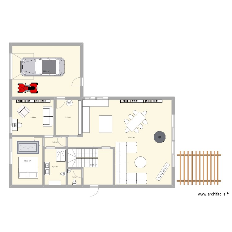 maison en A. Plan de 8 pièces et 142 m2