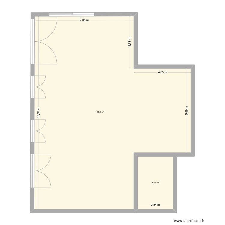 Braza. Plan de 2 pièces et 131 m2