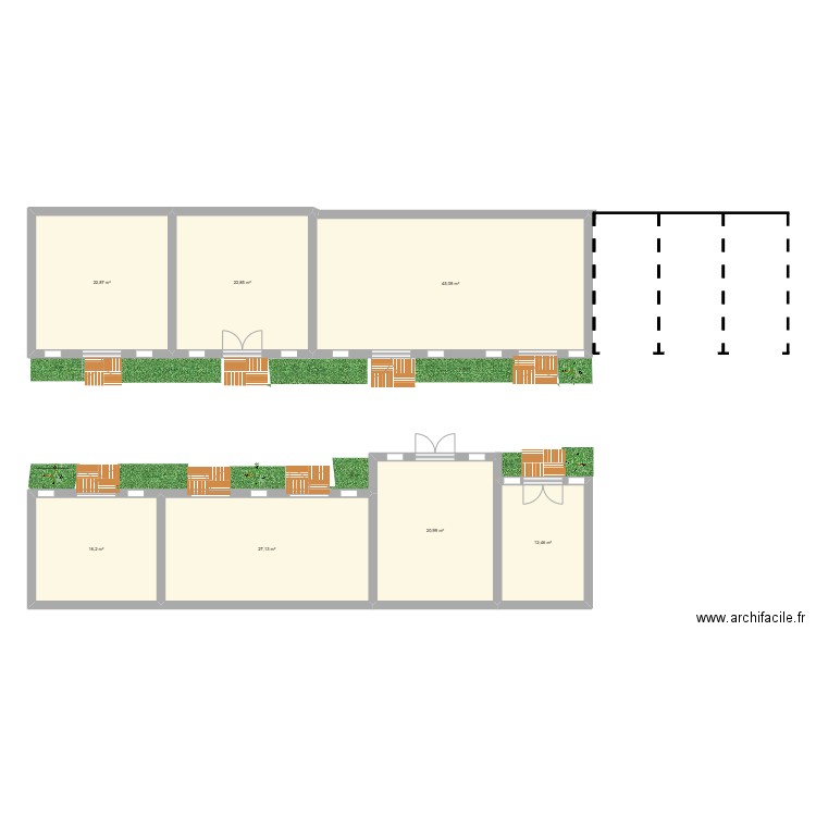 eccf. Plan de 7 pièces et 168 m2