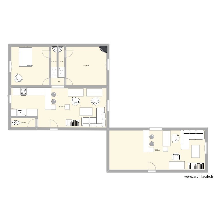 Glasgow. Plan de 8 pièces et 119 m2