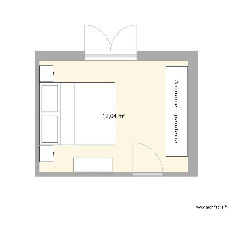 oussama. Plan de 1 pièce et 12 m2