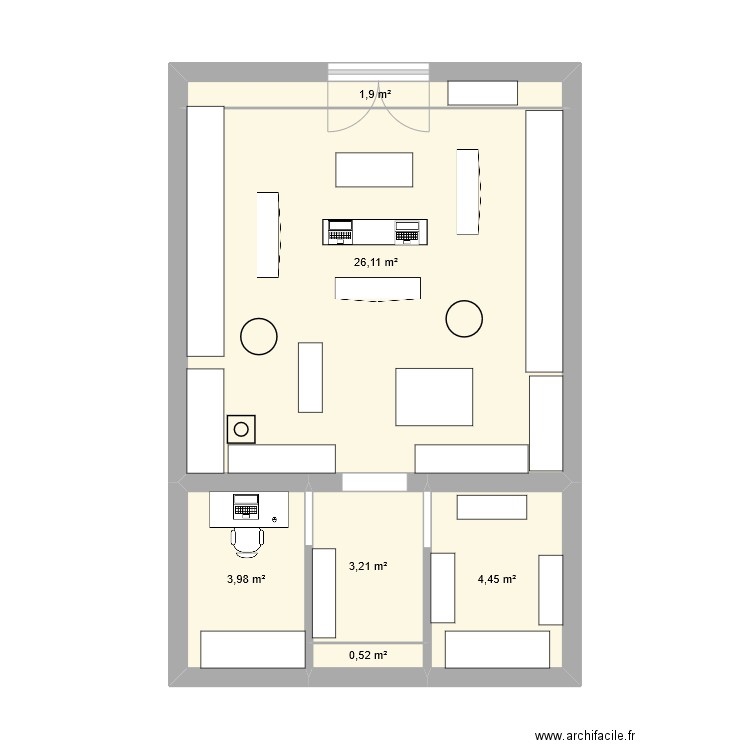 Plan Marionnaud . Plan de 6 pièces et 40 m2