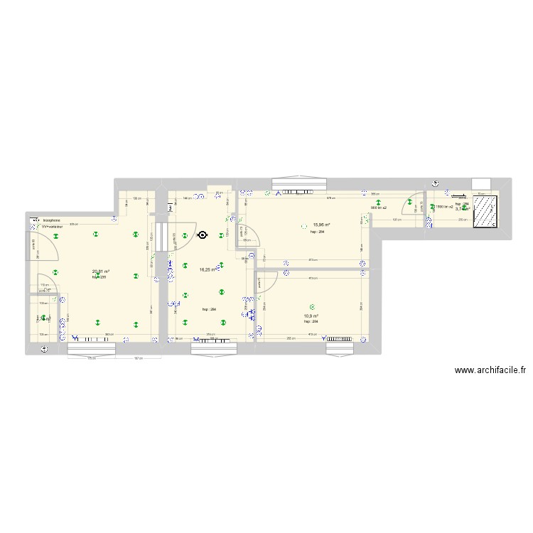 sso electrique 2. Plan de 6 pièces et 69 m2