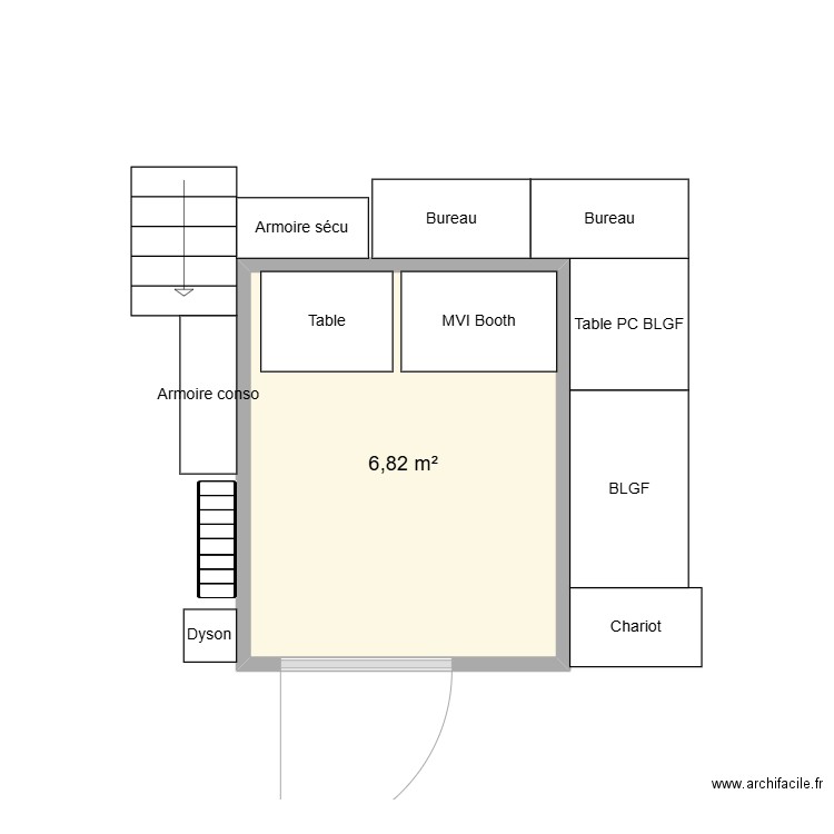 SAI ROOM . Plan de 1 pièce et 7 m2