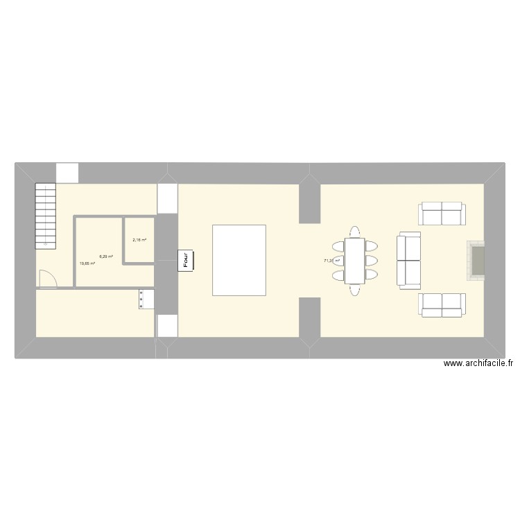 la chupiniere. Plan de 4 pièces et 99 m2