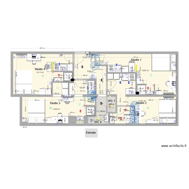 CG ST HERBLAIN CHARENTE V5 SDB. Plan de 11 pièces et 73 m2