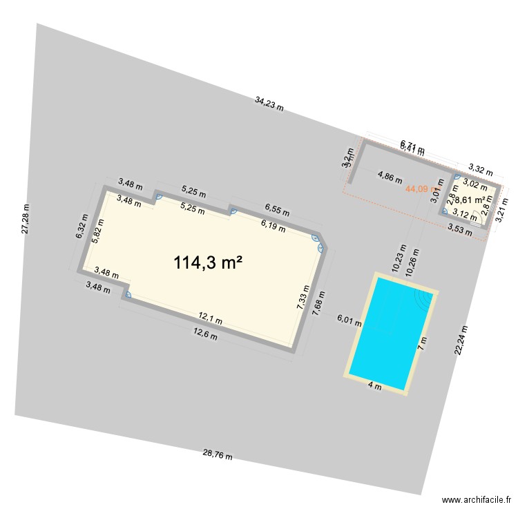 PLAN DE MASSE. Plan de 2 pièces et 123 m2