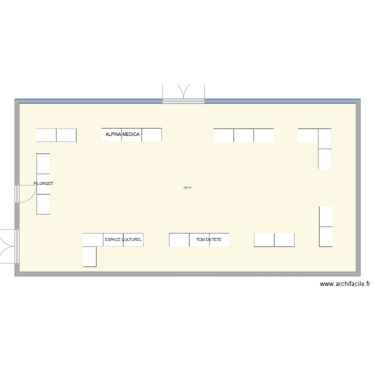 Marché de Noel . Plan de 1 pièce et 200 m2