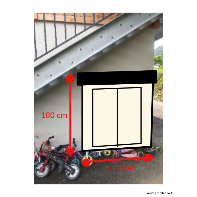 abri jardin école. Plan de 4 pièces et 48 m2