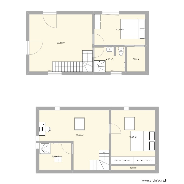 gRAMAT 1. Plan de 8 pièces et 84 m2