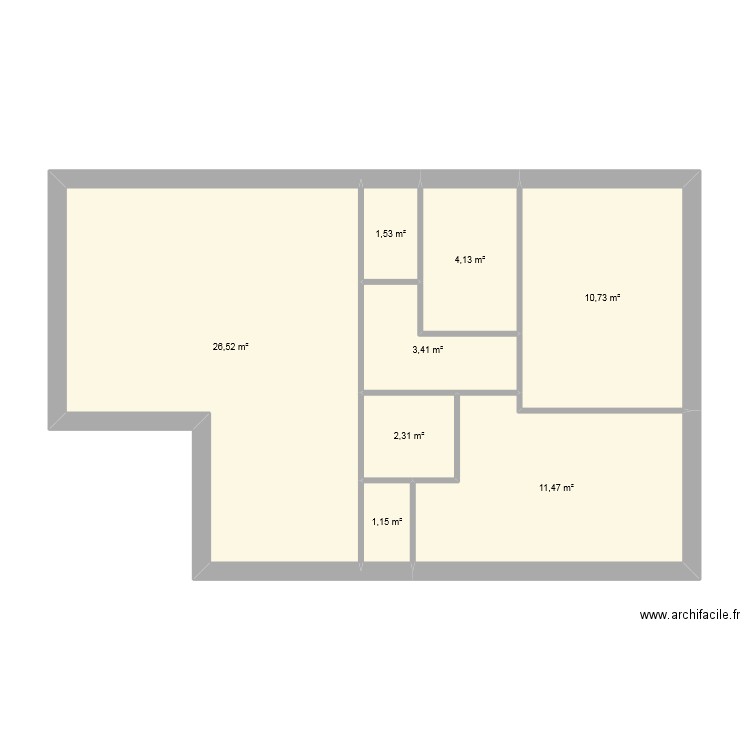 maison fafa. Plan de 8 pièces et 61 m2