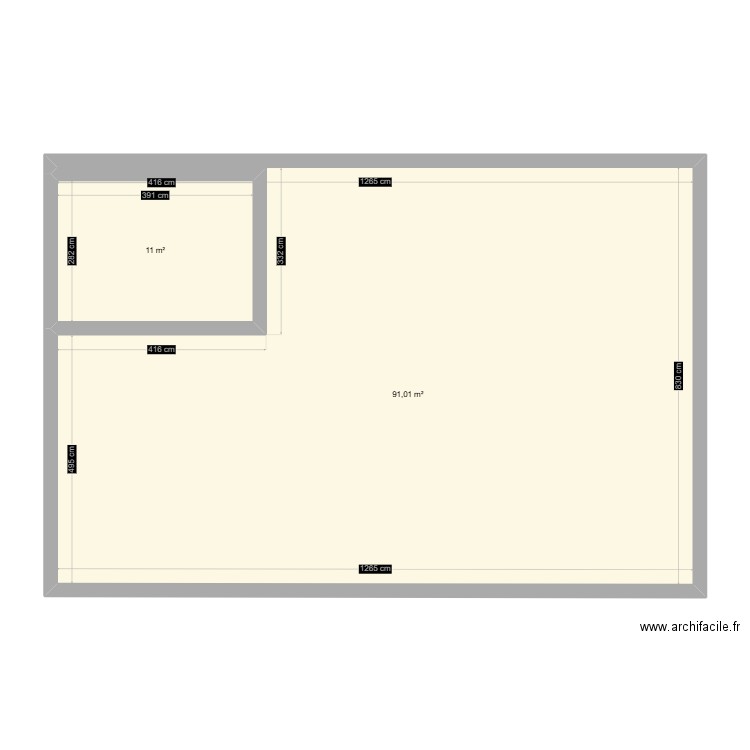 Style 2. Plan de 2 pièces et 102 m2