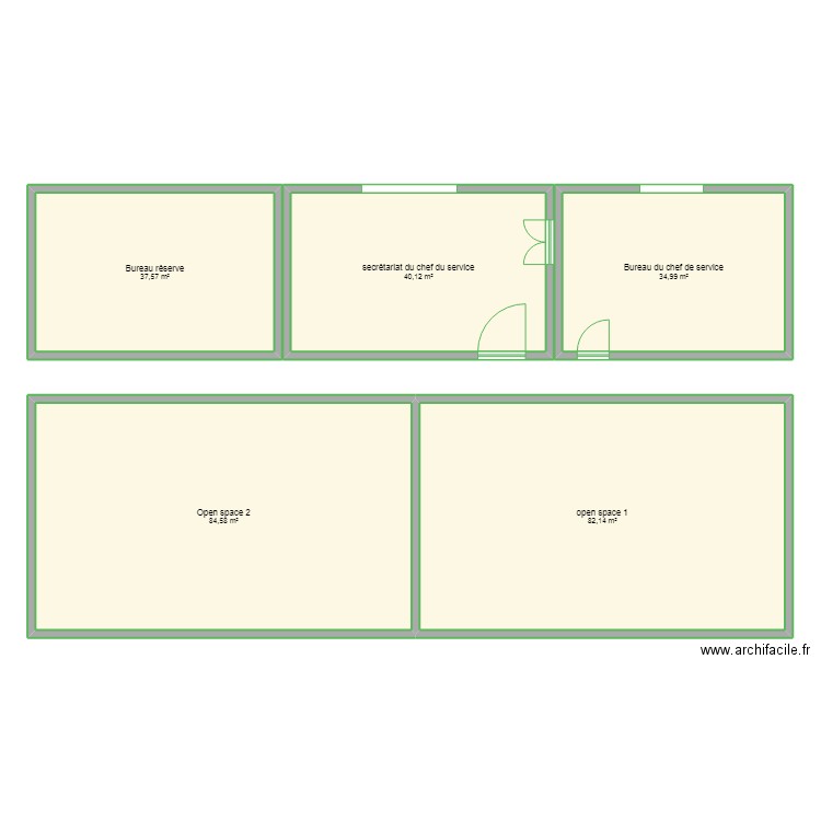 saja. Plan de 5 pièces et 279 m2