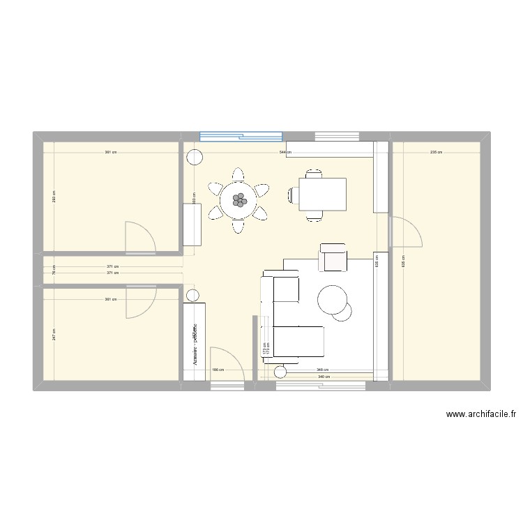 Dominique David. Plan de 4 pièces et 72 m2